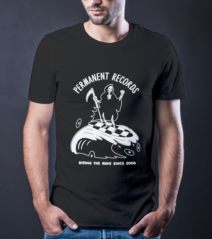 Permanent Records Grim Reaper Riding The Wave Since 2006 T-Shirt