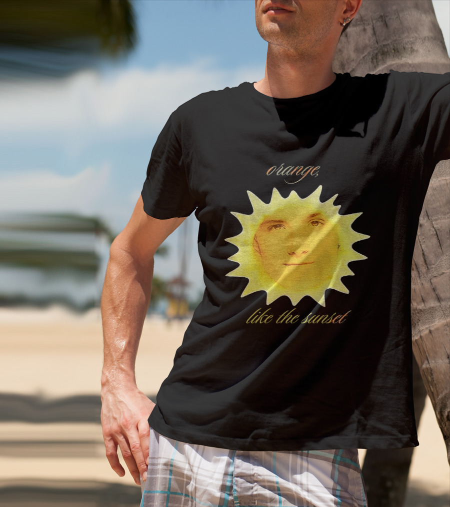 Orange Like The Sunset Face In Sun Design Peeta T-Shirt