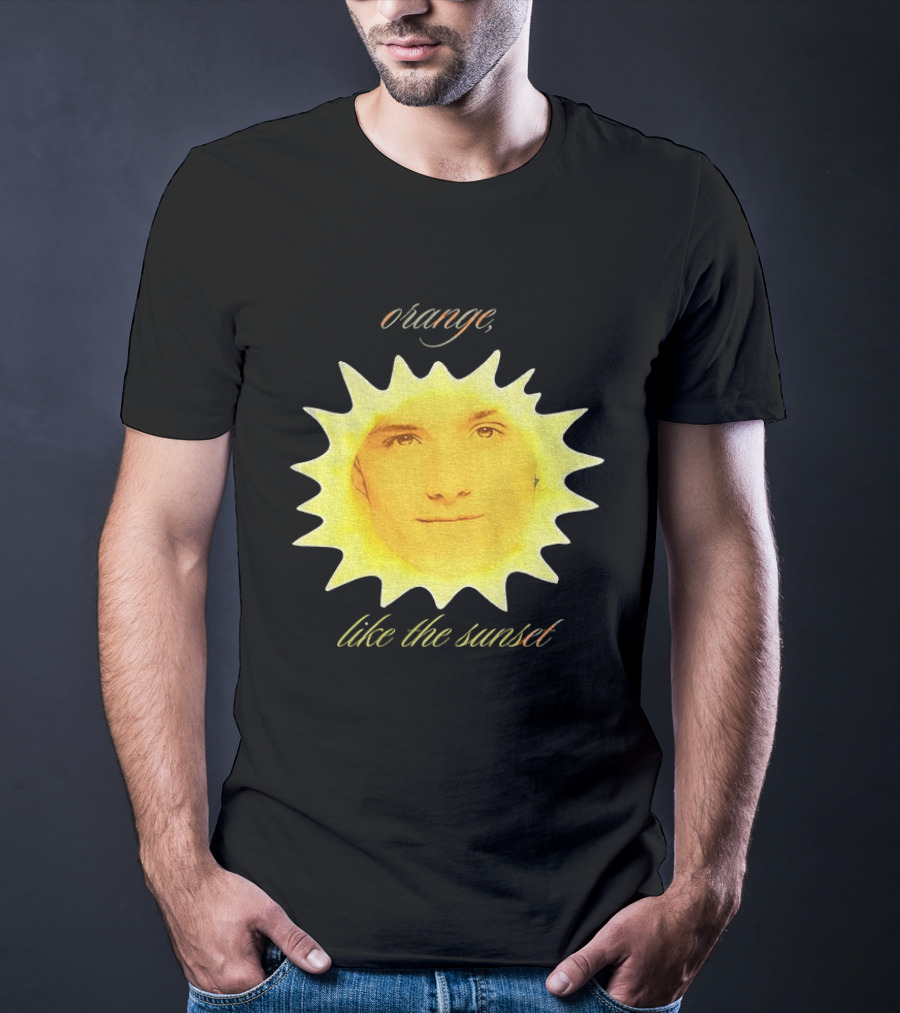 Orange Like The Sunset Face In Sun Design Peeta T-Shirt