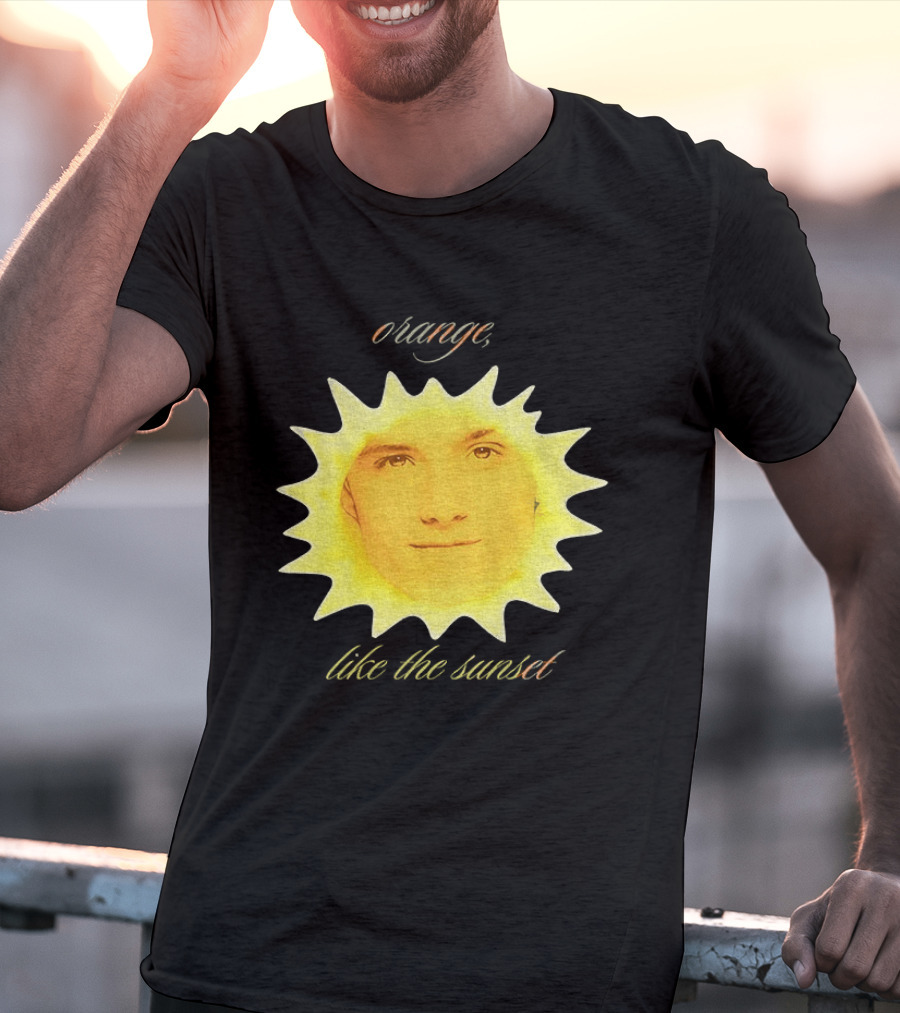 Orange Like The Sunset Face In Sun Design Peeta T-Shirt