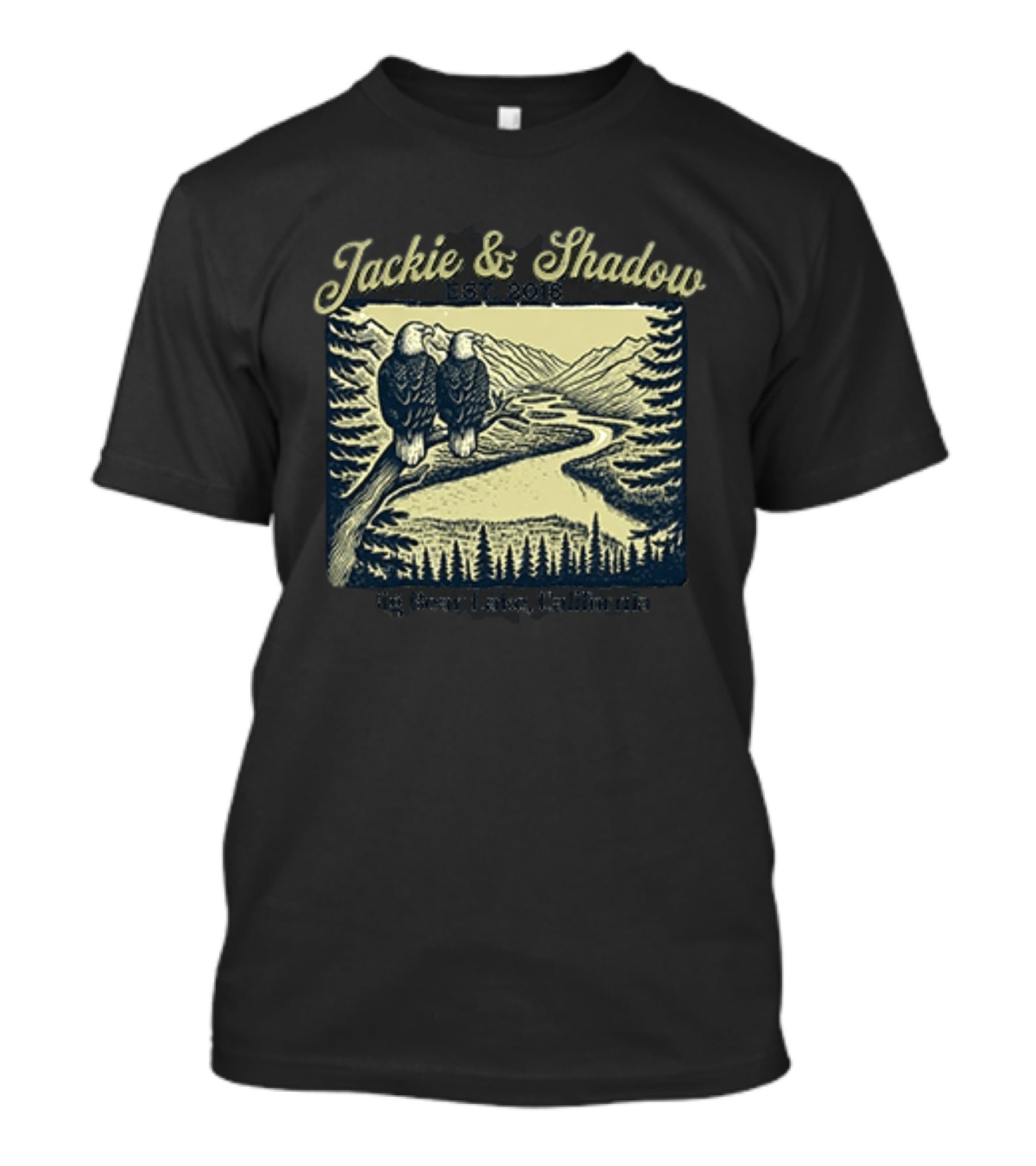 Jackie And Shadow Big Bear Lake Eagles Est 2018 Wildlife Scene T-Shirt