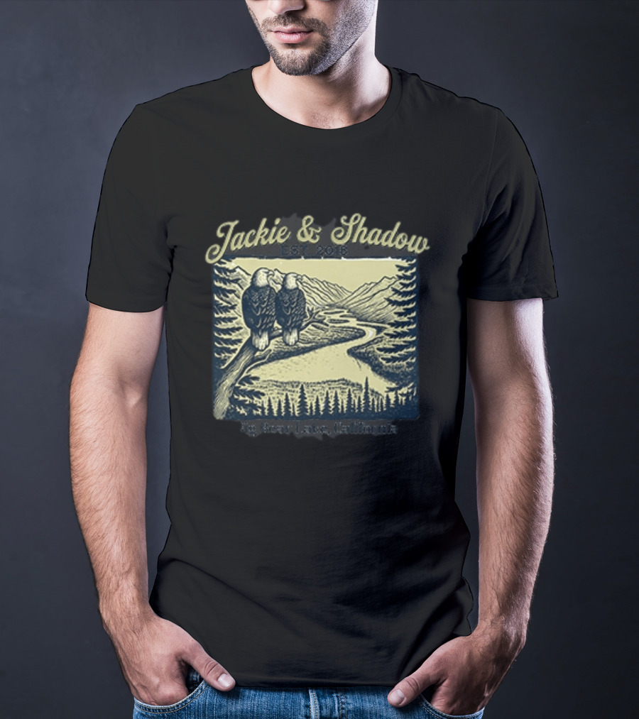 Jackie And Shadow Big Bear Lake Eagles Est 2018 Wildlife Scene T-Shirt