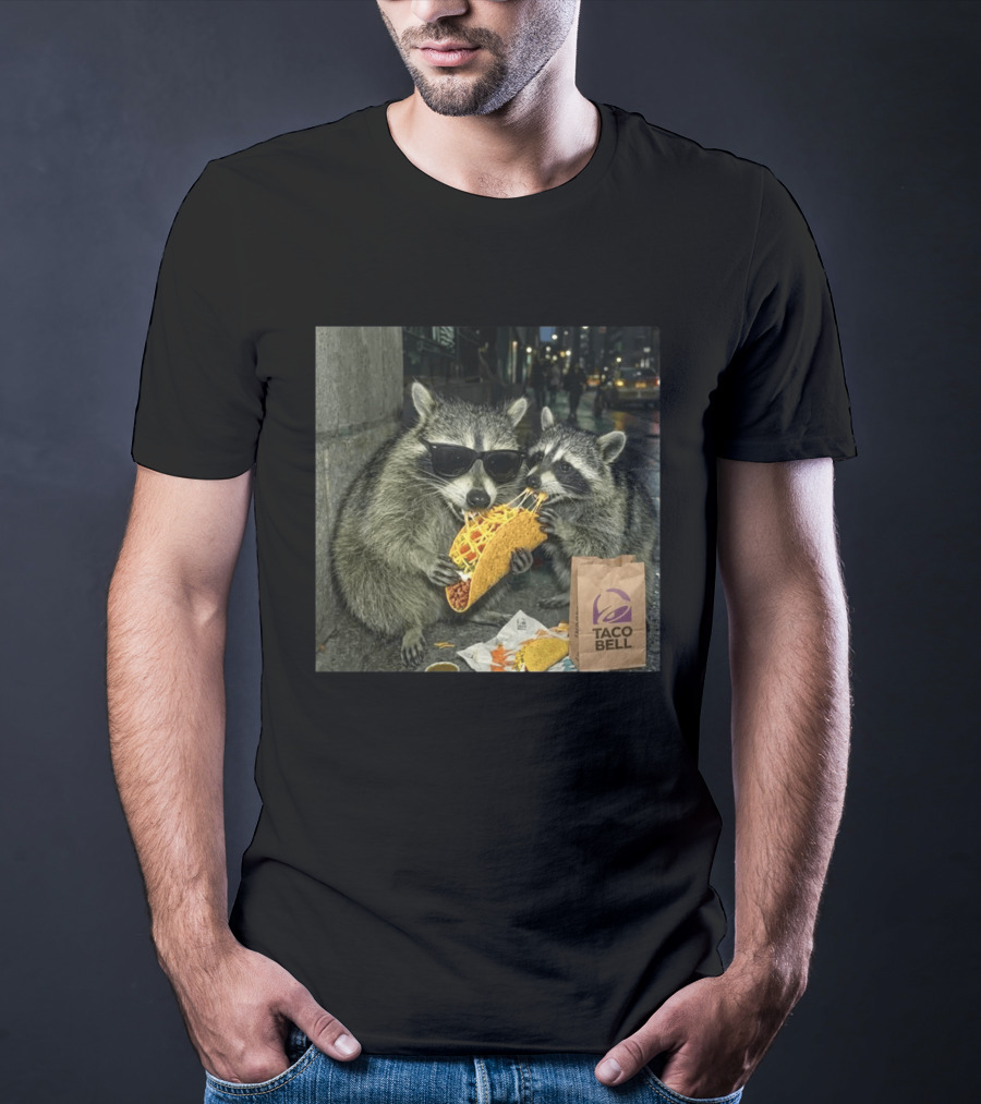 Taco Bell Raccoons Enjoying A Tasty Street Taco Night T-Shirt