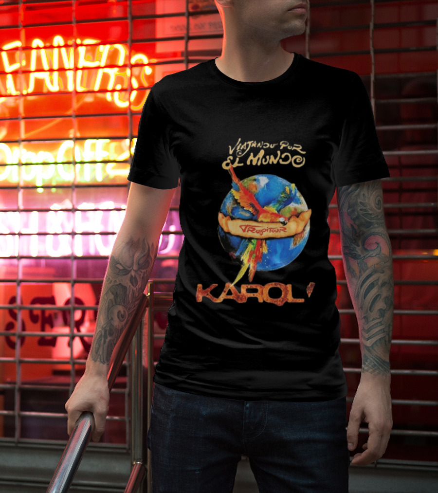 Viajando Por El Mundo Tropitour 2026 Karol G Dates T-Shirt