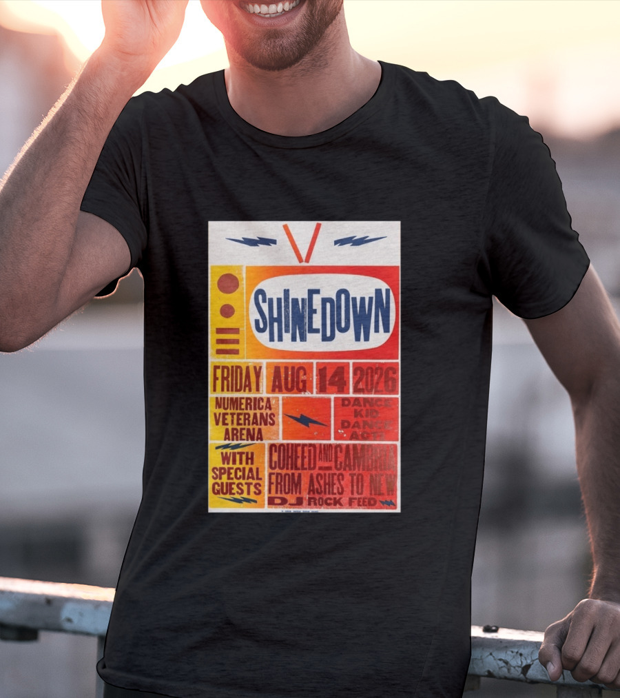 Shinedown Aug 14 2026 Numerica Veterans Arena With Coheed And Cambria And From Ashes To New T-Shirt