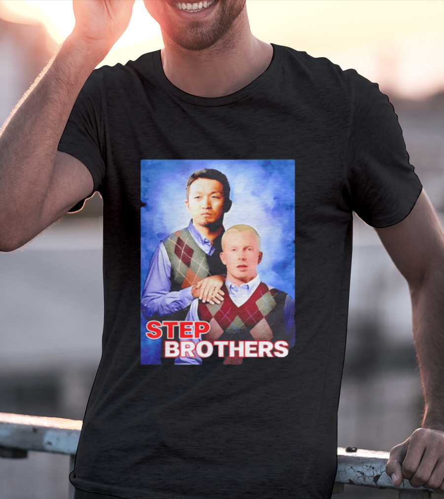Step Brothers Two Men Argyle Vests Blue T-Shirt