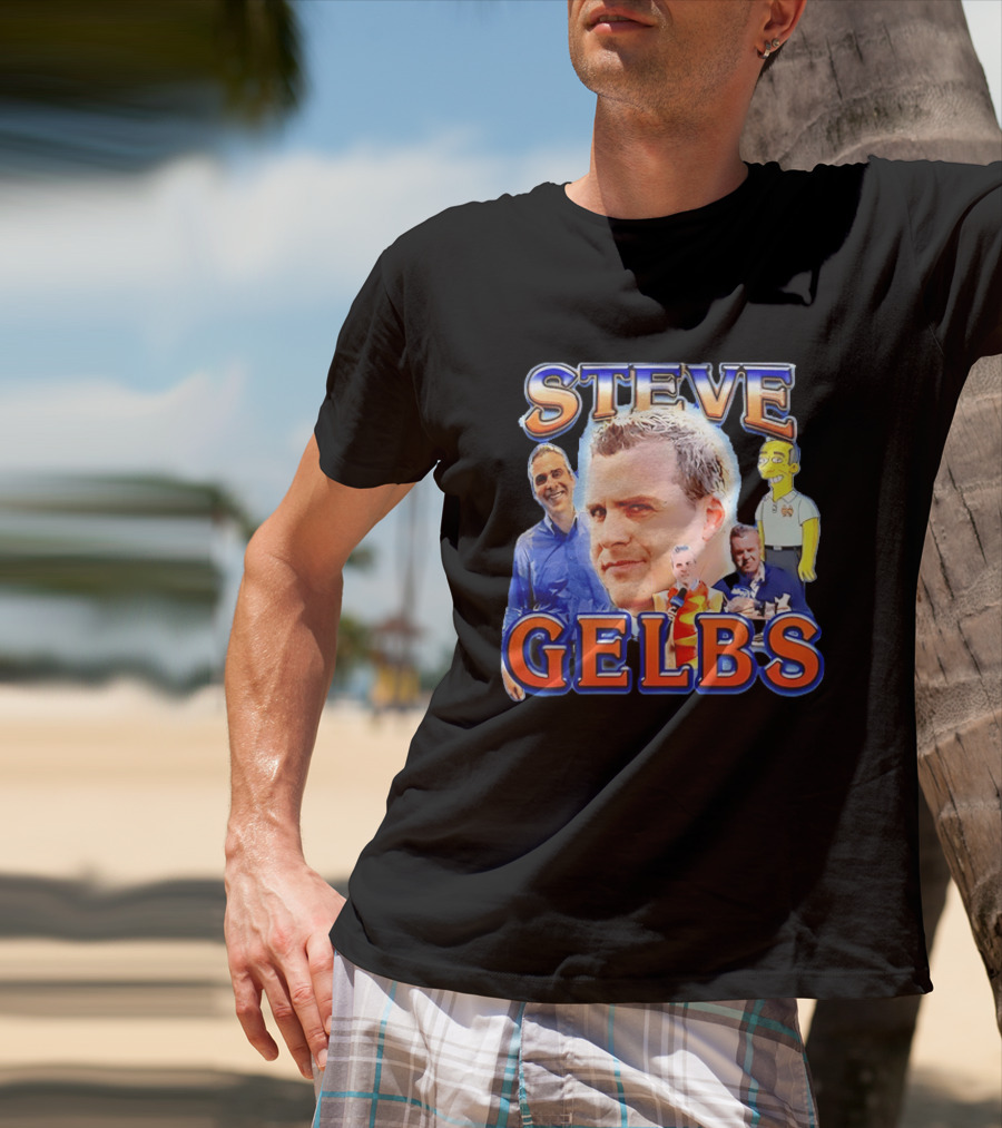 Steve Gelbs Bootleg Photo Collage Simpsonized Cartoon Hot Dog Suit T-Shirt