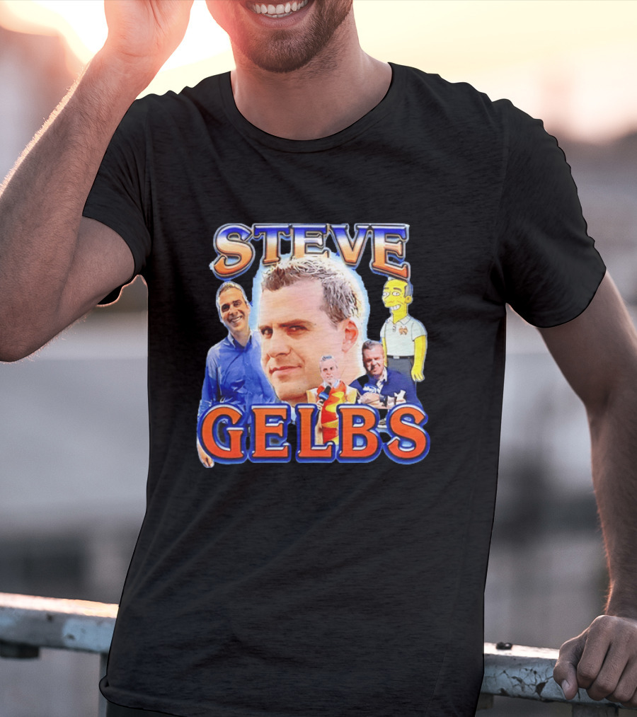 Steve Gelbs Bootleg Photo Collage Simpsonized Cartoon Hot Dog Suit T-Shirt