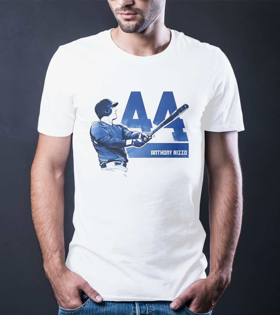 Anthony Rizzo 44 Swinging Blue Baseball Batter T-Shirt