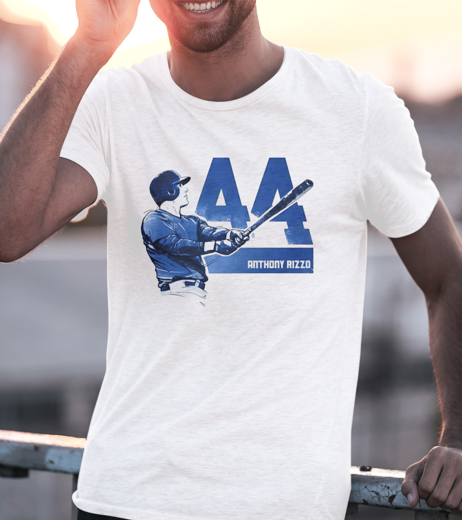 Anthony Rizzo 44 Swinging Blue Baseball Batter T-Shirt