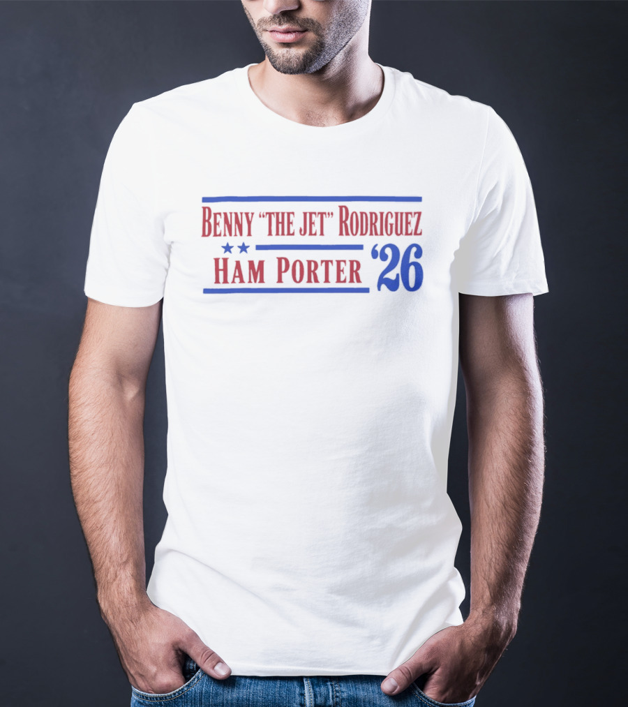 Benny The Jet Rodriguez Ham Porter 26 Stars Blue Lines T-Shirt