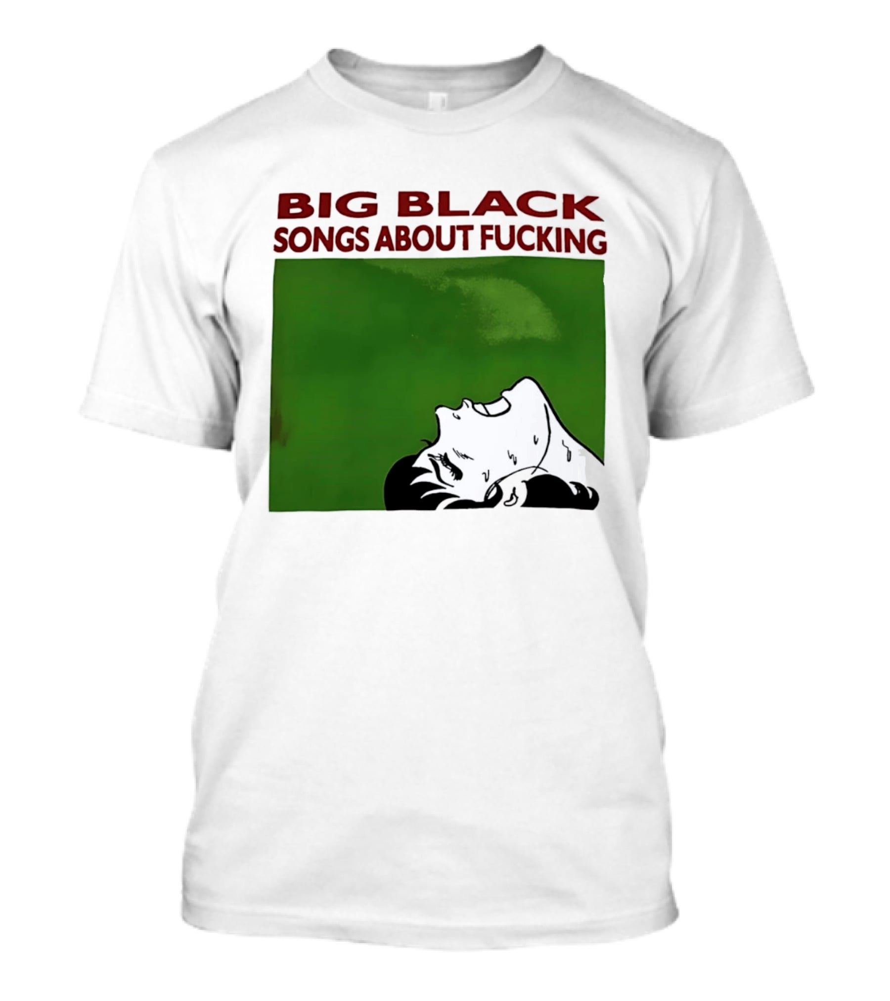 Big Black Songs About Fucking Green Background Sweating Face T-Shirt