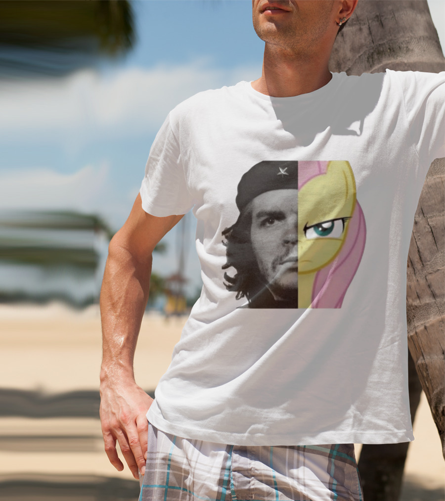 Che Guevara Fluttershy Crossover Fusion Face Mashup T-Shirt