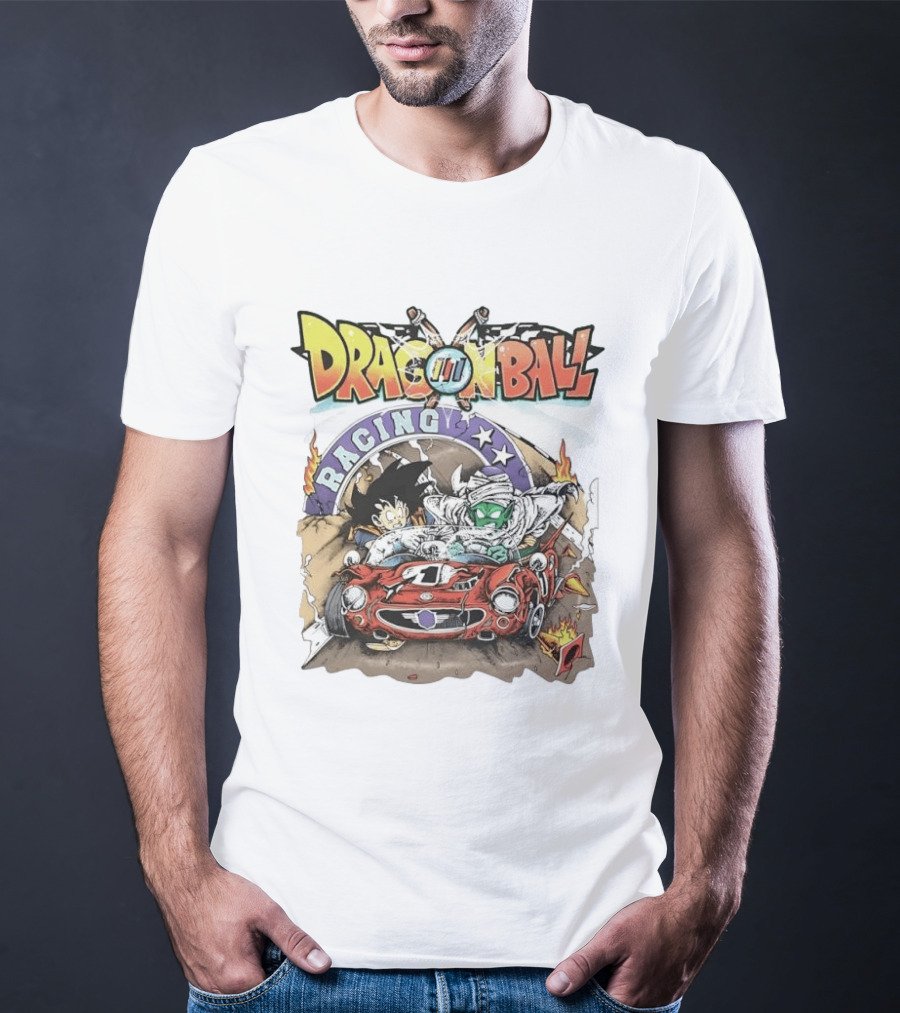 Dragon Ball Racing Goku Piccolo Red Racecar Adventure T-Shirt