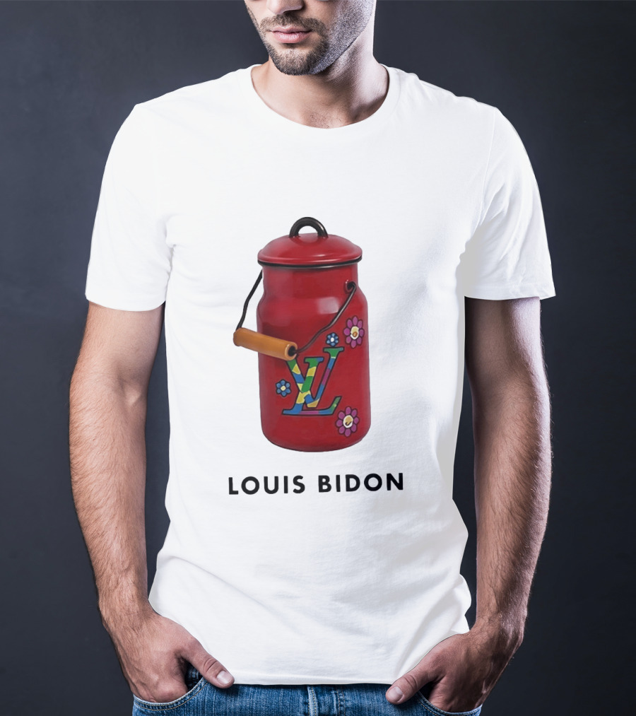 Louis Bidon Milk Jug Red Enamel Rainbow Monogram Flowers T-Shirt