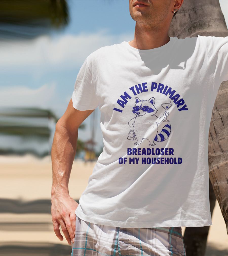 I Am The Primary Breadloser Of My Household Raccoon Sunglasses Martini Handbag T-Shirt
