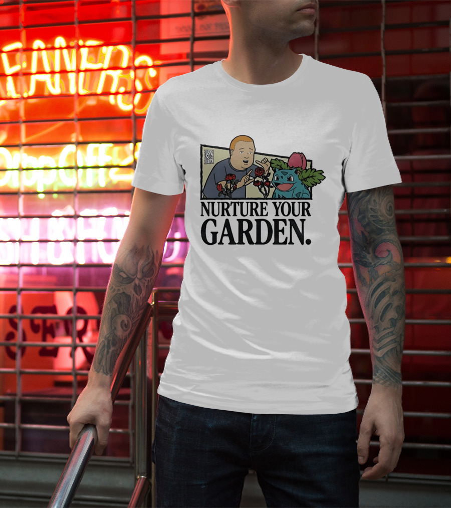 Bobby Hill Ivysaur Roses Nurture Your Garden Cartoon T-Shirt