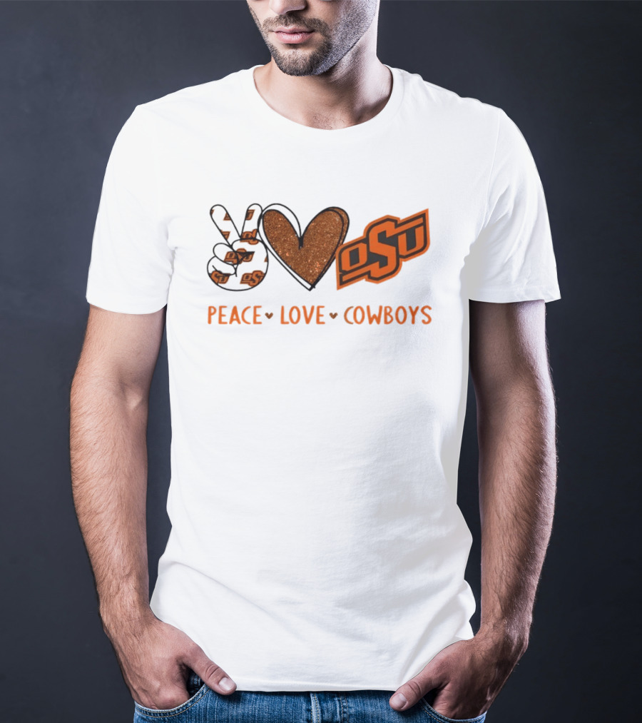 Peace Love OSU Oklahoma State Cowboys T-Shirt