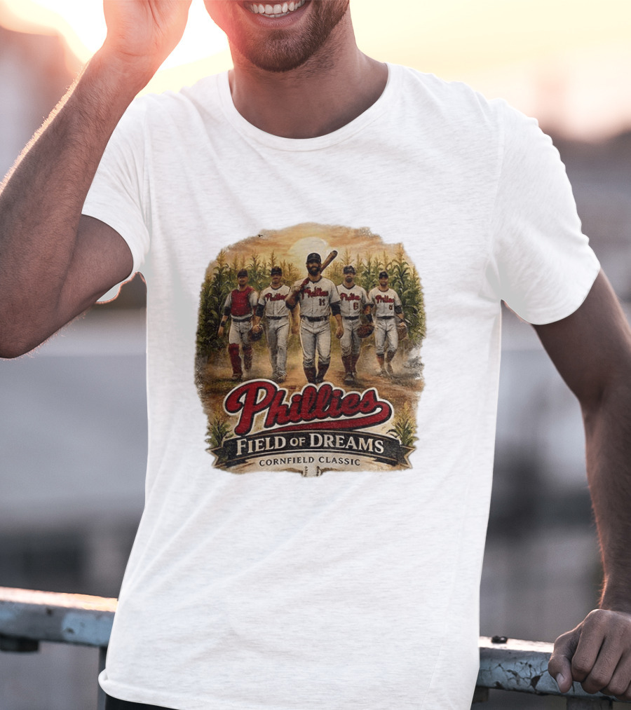 Phillies Field Of Dreams Cornfield Classic Vintage Baseball Magic T-Shirt