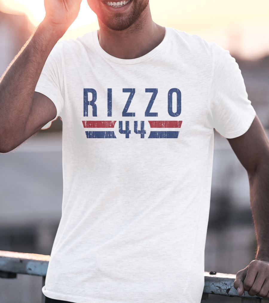 Rizzo 44 Distressed Tall Red Blue Wing Stripes T-Shirt