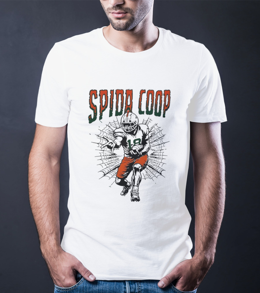 Spida Coop Miami Hurricanes Football Player Web T-Shirt
