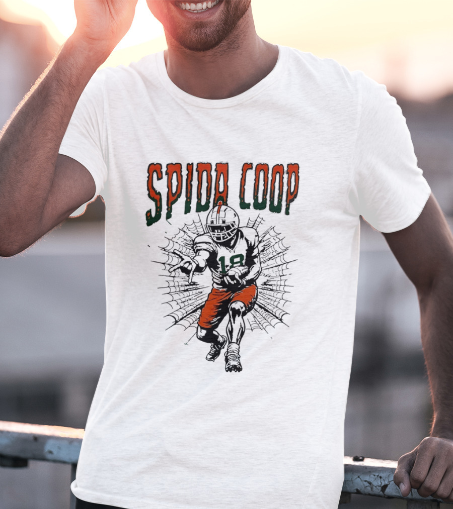 Spida Coop Miami Hurricanes Football Player Web T-Shirt