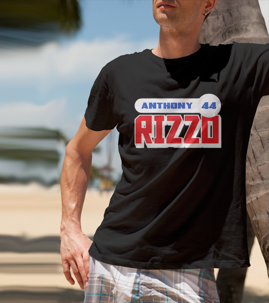 Anthony Rizzo 44 Red Blue Block Jersey Number T-Shirt