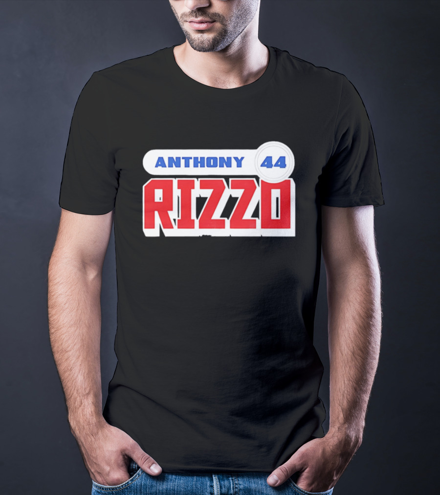 Anthony Rizzo 44 Red Blue Block Jersey Number T-Shirt