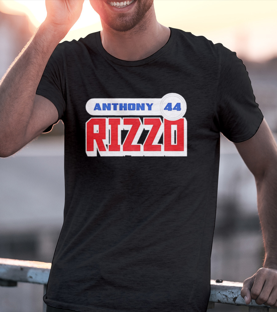 Anthony Rizzo 44 Red Blue Block Jersey Number T-Shirt