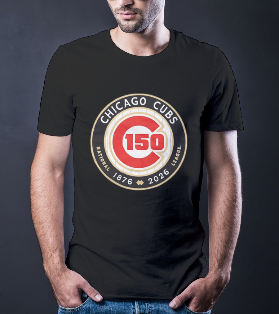 Chicago Cubs National League 150th Anniversary 1876 2026 Pinstripes T-Shirt
