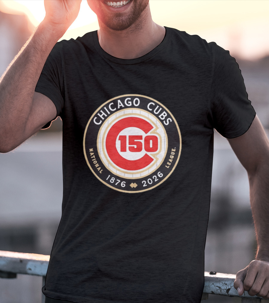 Chicago Cubs National League 150th Anniversary 1876 2026 Pinstripes T-Shirt