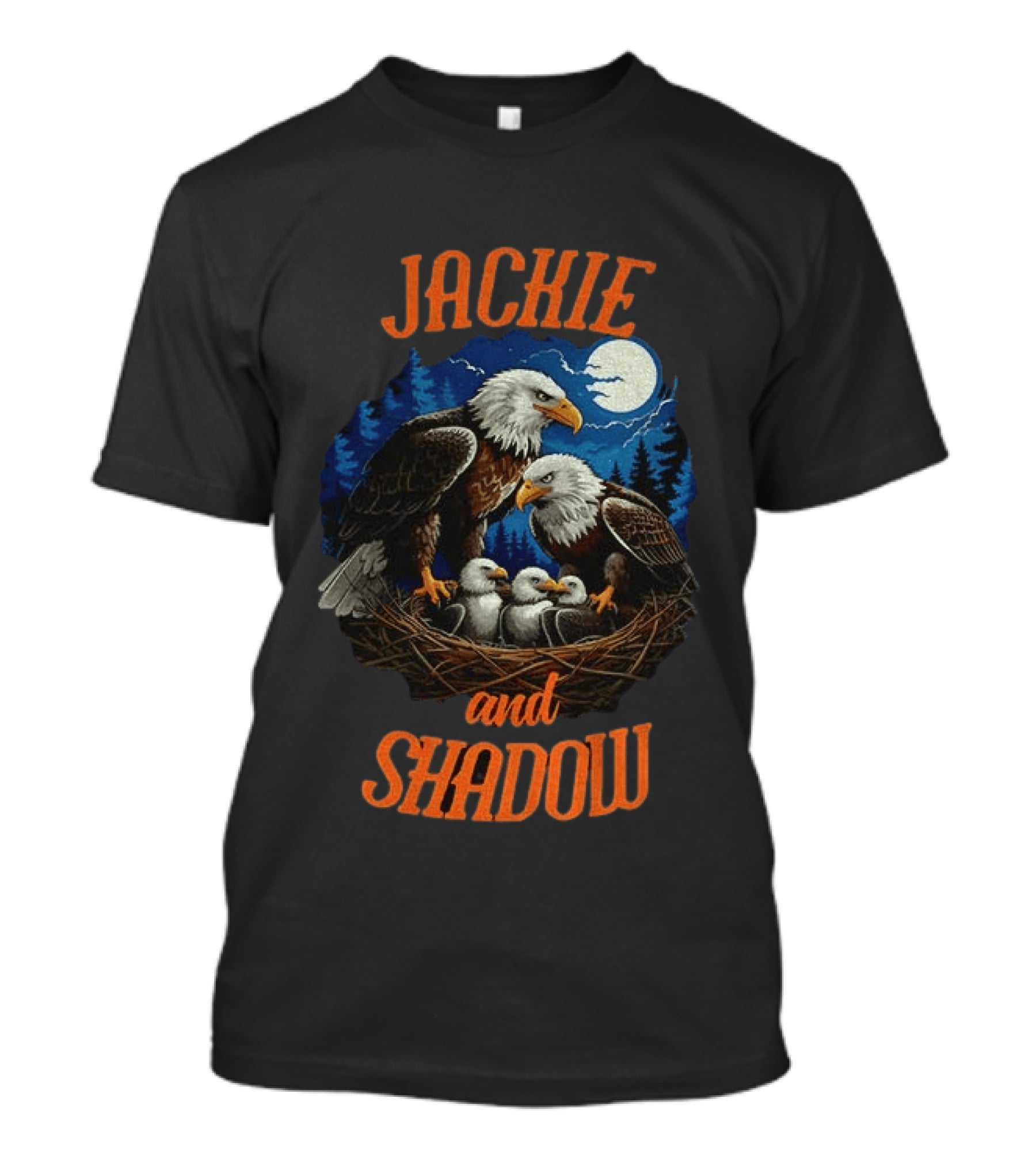 Jackie And Shadow Bald Eagles Together In Nest Under Moonlight 2012 2026 T-Shirt