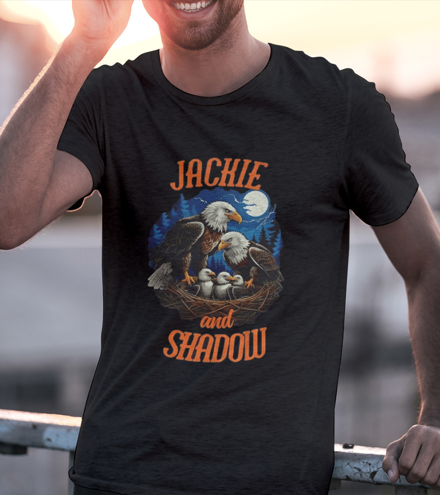 Jackie And Shadow Bald Eagles Together In Nest Under Moonlight 2012 2026 T-Shirt