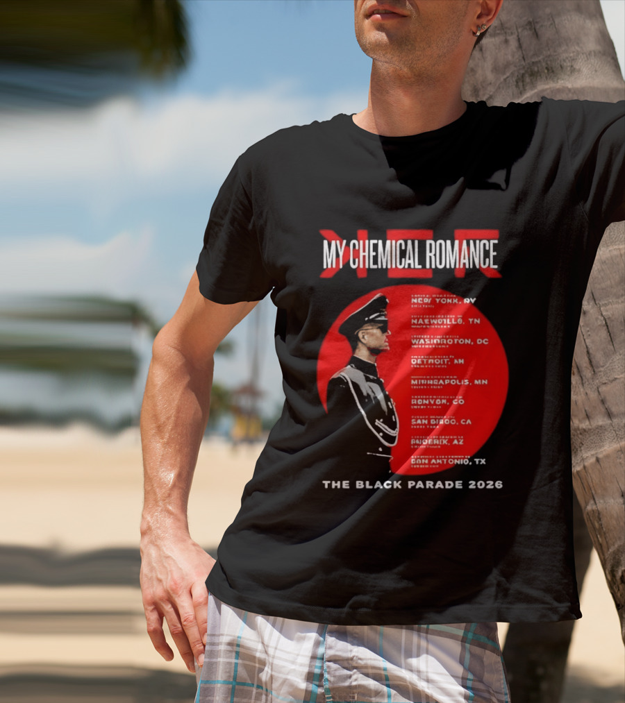 My Chemical Romance The Black Parade 2026 Tour Cities T-Shirt