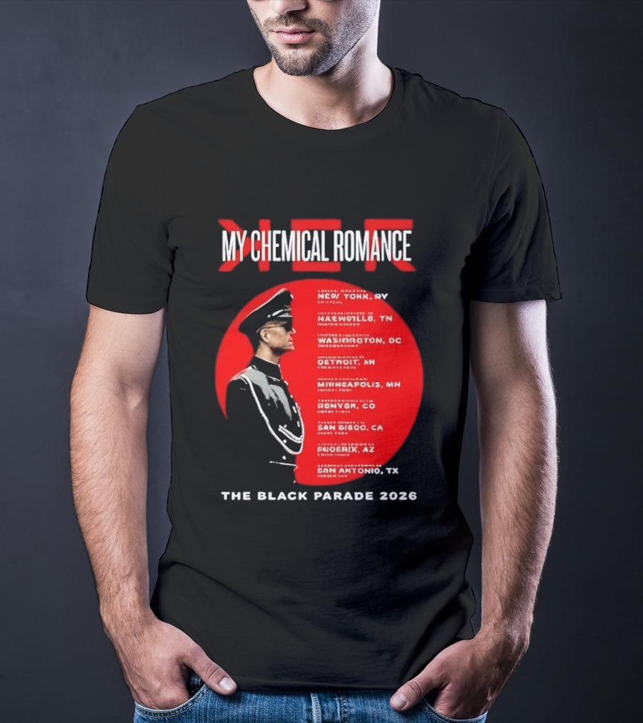 My Chemical Romance The Black Parade 2026 Tour Cities T-Shirt