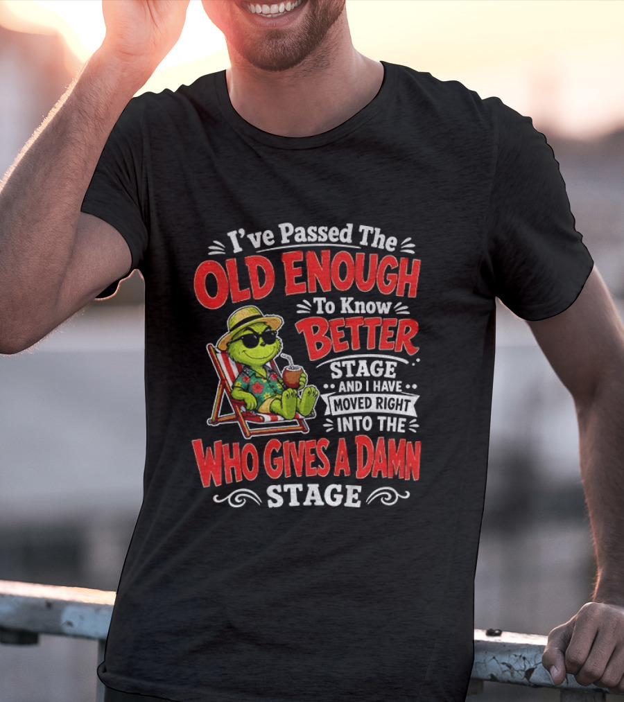 Grinch I've Passed The Old Enough To Know Better Stage Moved Right Into The Who Gives A Damn Stage T-Shirt