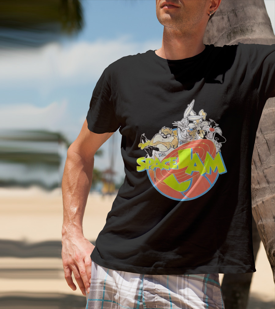 Space Jam Looney Tunes Characters Dynamic Pose T-Shirt