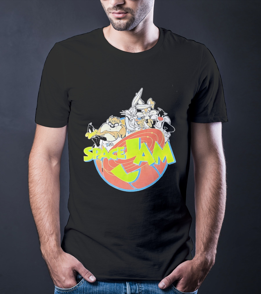 Space Jam Looney Tunes Characters Dynamic Pose T-Shirt