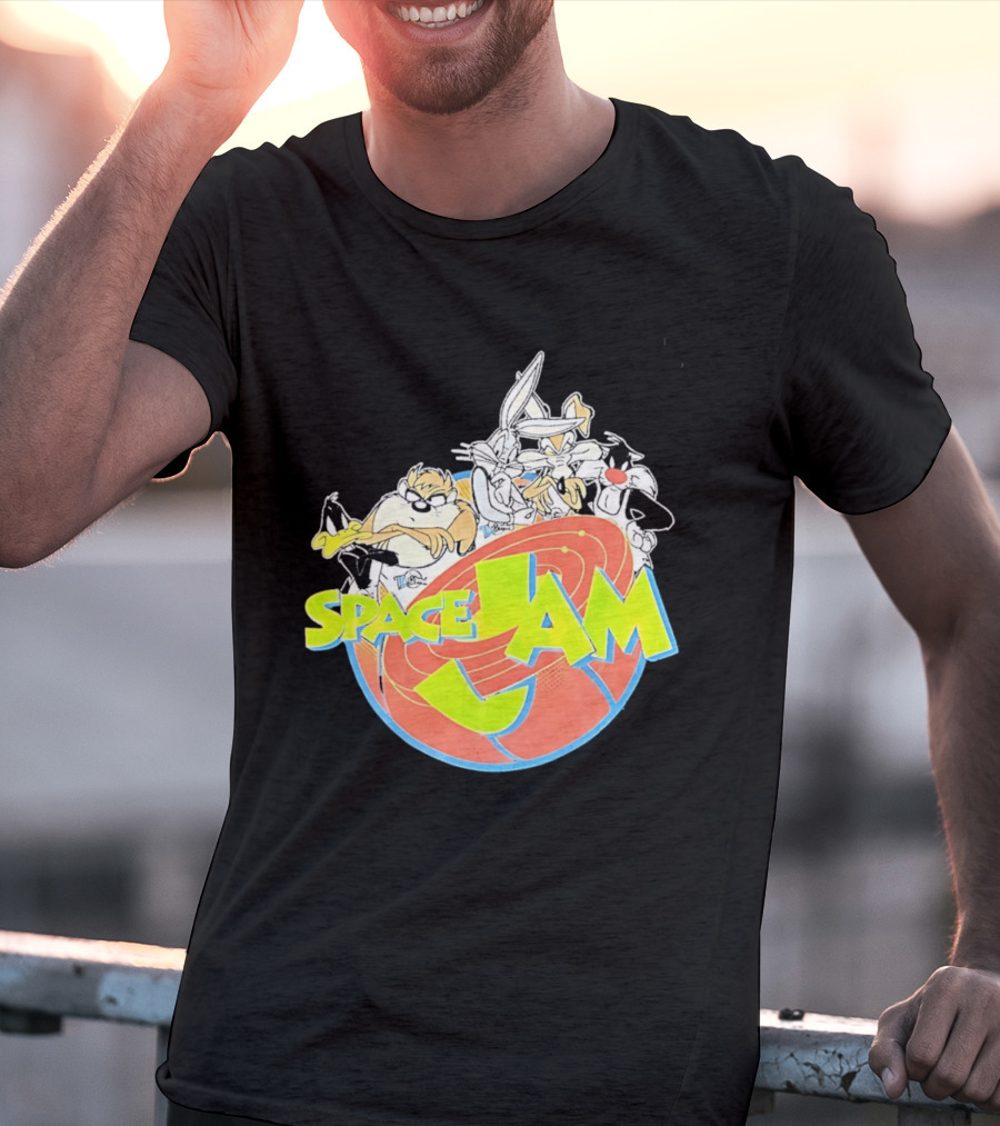Space Jam Looney Tunes Characters Dynamic Pose T-Shirt