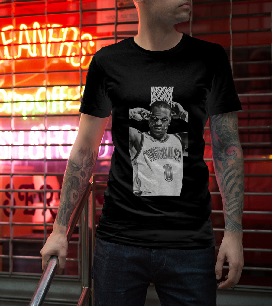 Russell Westbrook Masked OKC Thunder Basketball Legend Iconic Number 0 T-Shirt