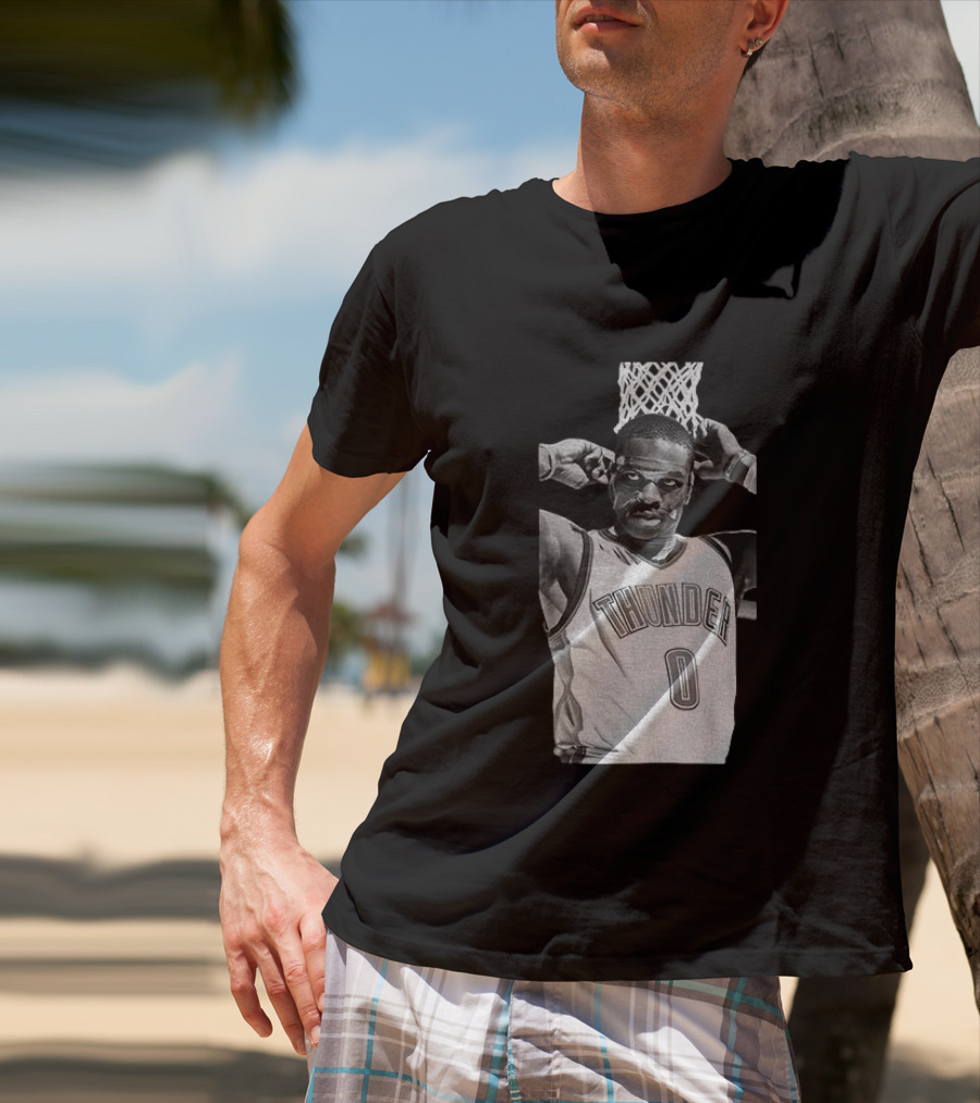 Russell Westbrook Masked OKC Thunder Basketball Legend Iconic Number 0 T-Shirt