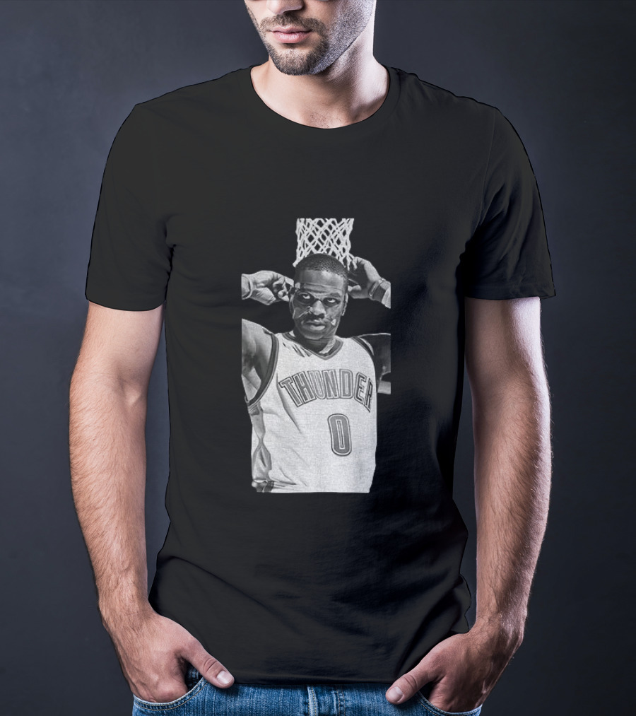 Russell Westbrook Masked OKC Thunder Basketball Legend Iconic Number 0 T-Shirt