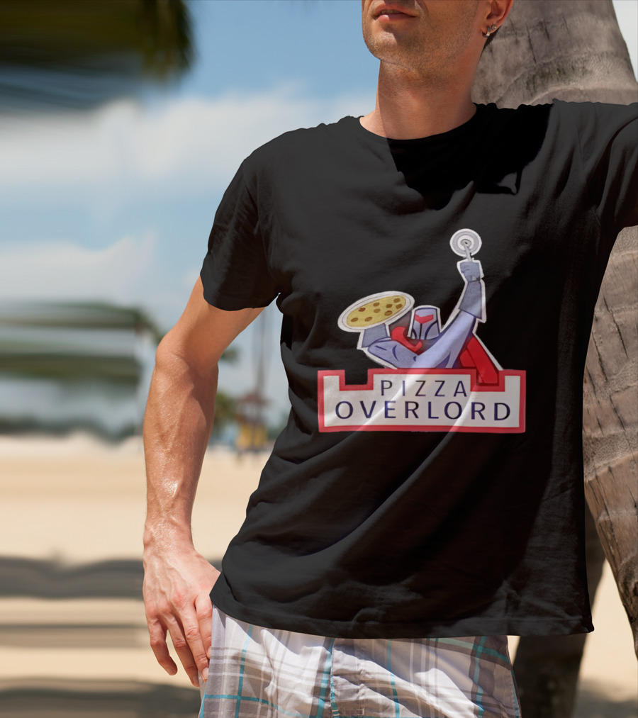 Pizza Overlord Knight With Pizza Slice And Cutter T-Shirt