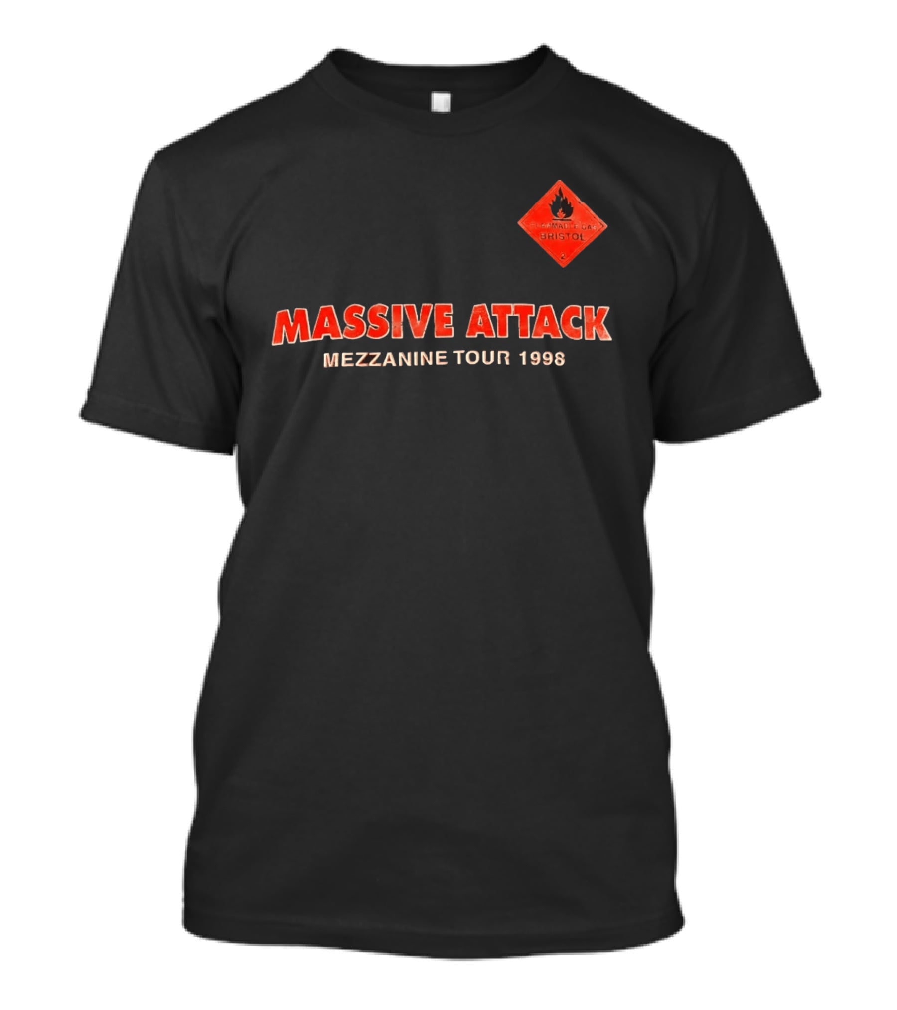 Massive Attack Flammable Gas Bristol Mezzanine Tour 1998 T-Shirt
