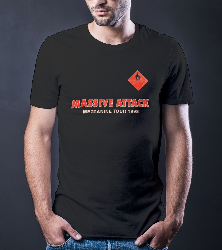 Massive Attack Flammable Gas Bristol Mezzanine Tour 1998 T-Shirt