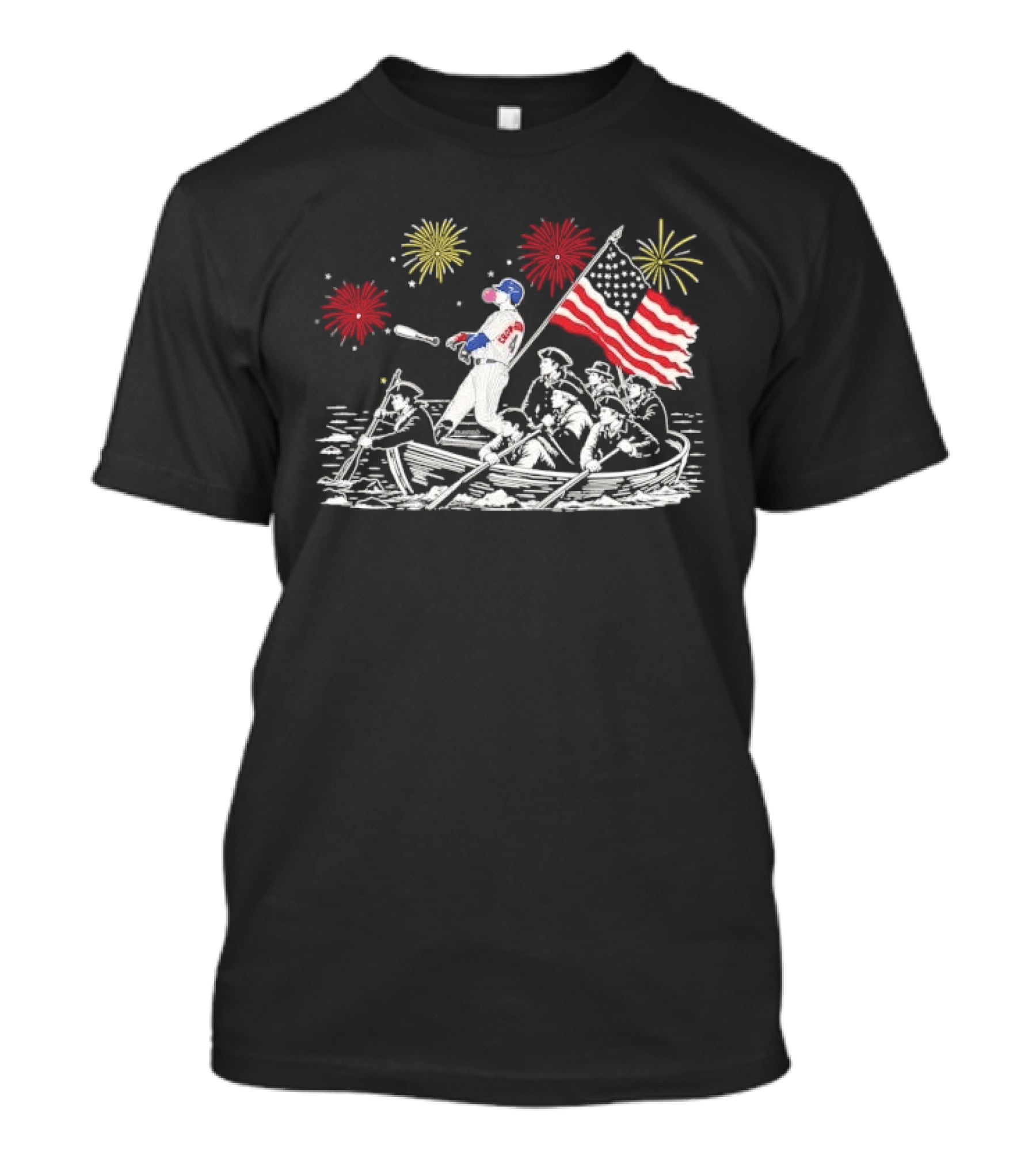 Players Crow Armstrong Patriotic Baseball Batting With American Flag And Revolutionary Boat T-Shirt