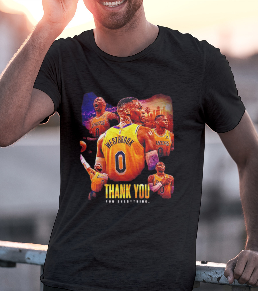 Russell Westbrook Los Angeles Lakers Thank You For Everything T-Shirt