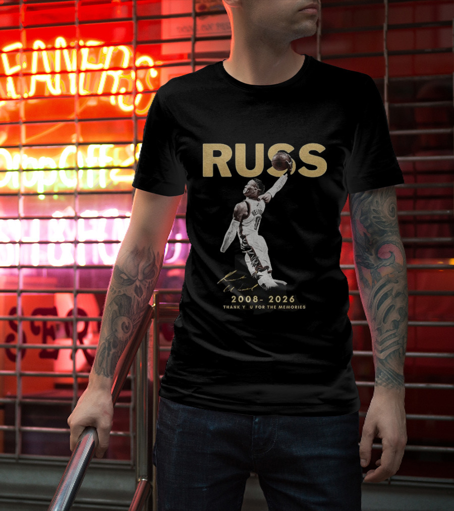 RUSS Russell Westbrook 2008 2026 Thank You For The Memories T-Shirt