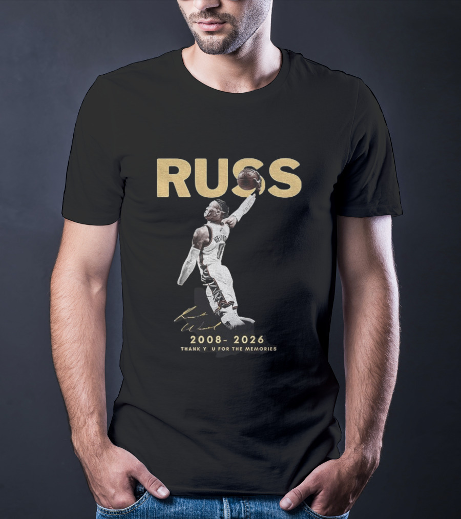 RUSS Russell Westbrook 2008 2026 Thank You For The Memories T-Shirt