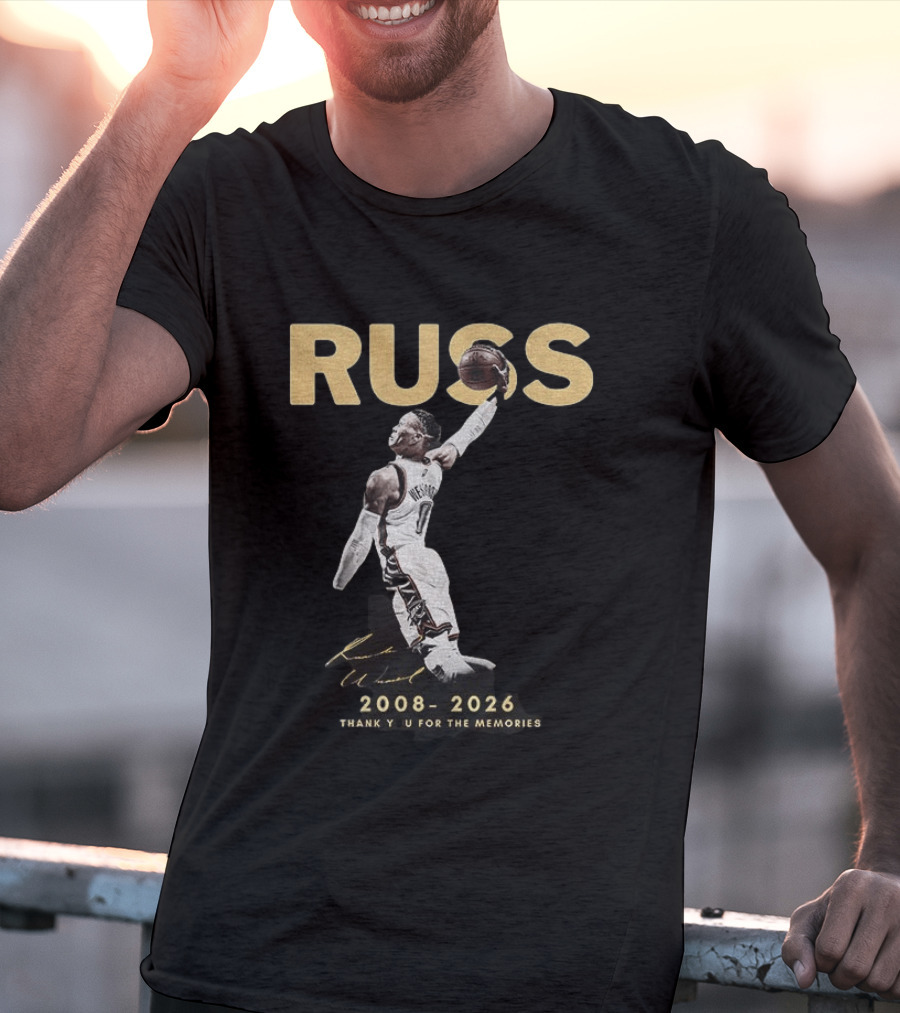 RUSS Russell Westbrook 2008 2026 Thank You For The Memories T-Shirt
